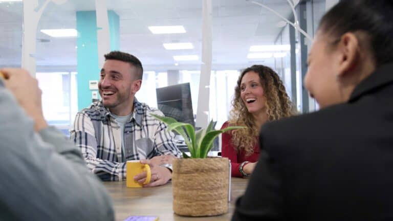 laughter at H7 meeting, presenting commercials